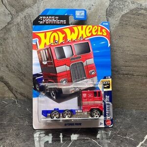 Hot Wheels Red Optimus Prime Toy Truck